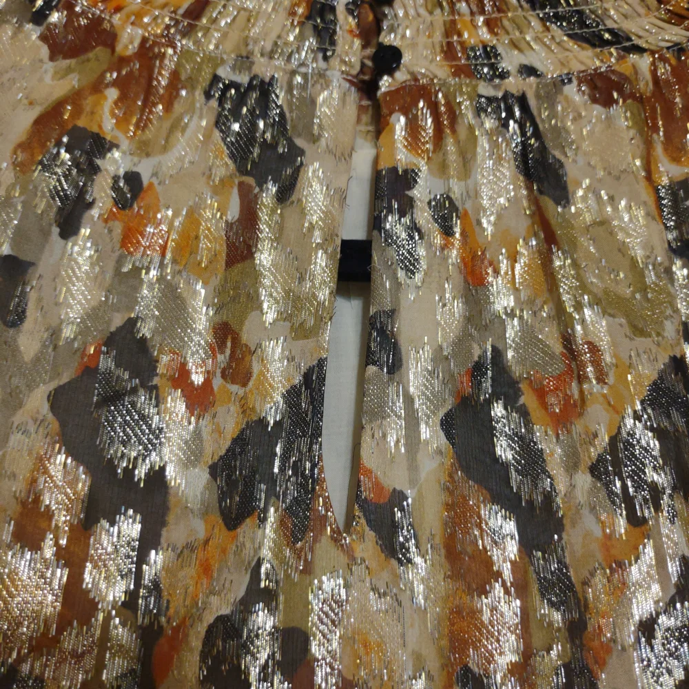 ba&sh Metallic Camo Ruffle Blouse - Picture 6 of 7